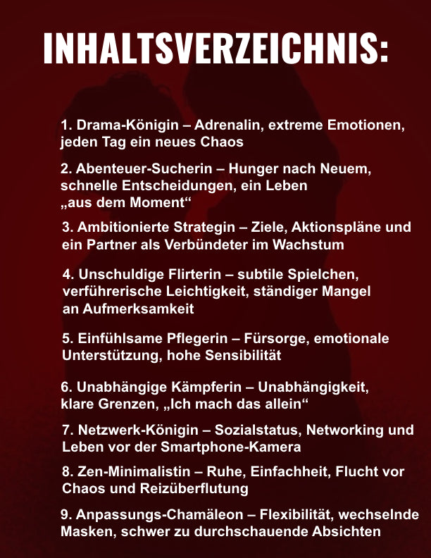 9 Frauentypen: Erkenne ihre wahren Absichten, bevor sie dich täuscht